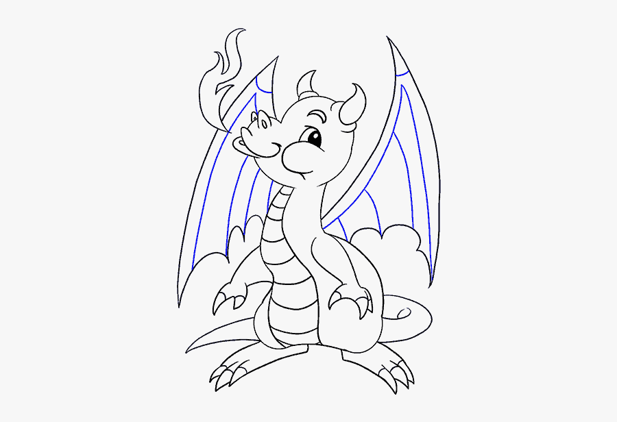 How To Draw A Baby Dragon Easy Drawing Guides - Drawing, Transparent Clipart