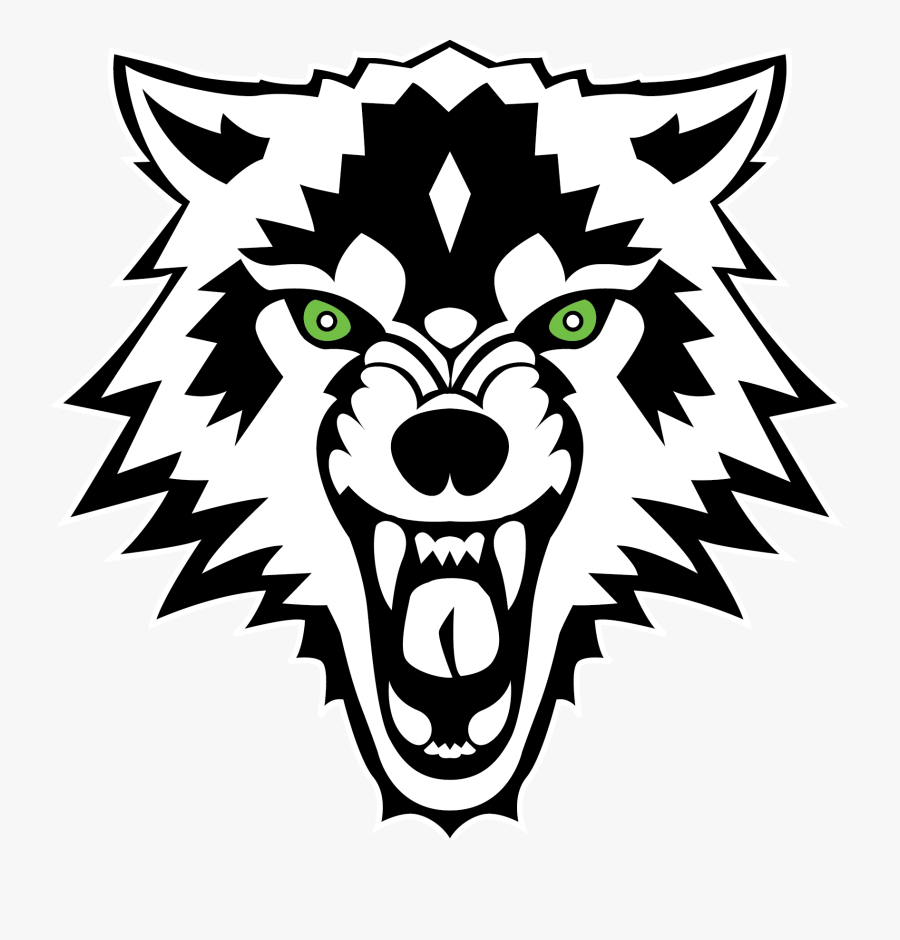 Wolf Face Clipart Black And White, Transparent Clipart