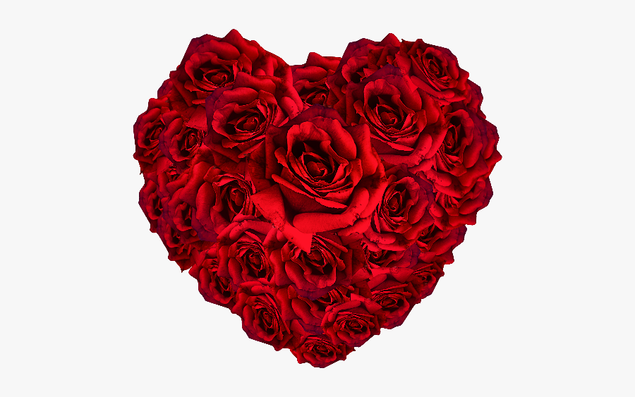 Clip Art Roses Bokeh - Red Flower Heart Png, Transparent Clipart