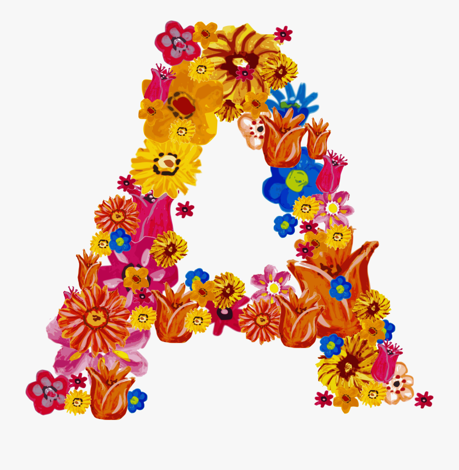 Font Flower - Flower Alphabet Png, Transparent Clipart