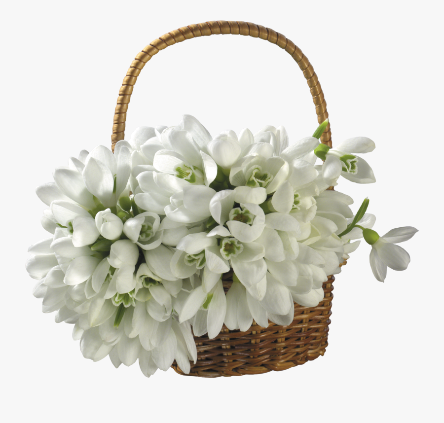 Basket With Flowers Png, Transparent Clipart