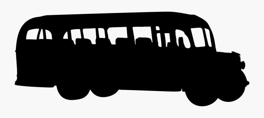 Vintage Bus Silhouette - Old Bus Silhouette, Transparent Clipart