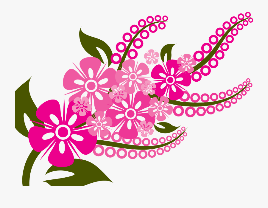 File Hd, Backgrounds - Pink Flower Vector Png, Transparent Clipart