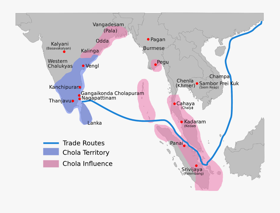 The Cholas - Extent Of Chola Empire, Transparent Clipart
