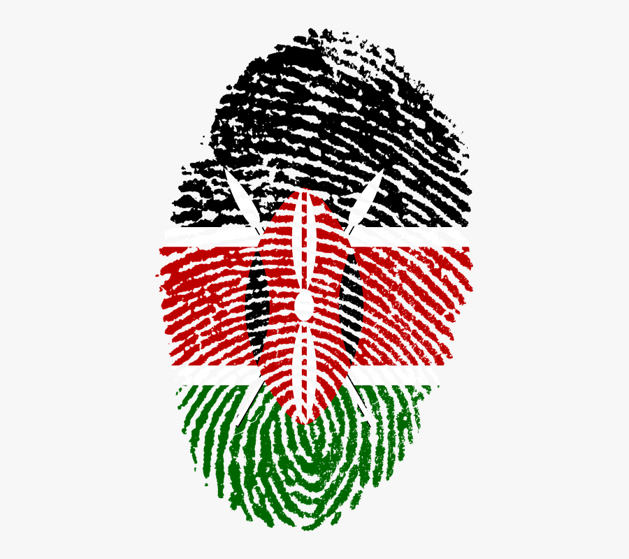 Kenyans, Foreigners, South Africa - Kenya Flag Fingerprint, Transparent Clipart