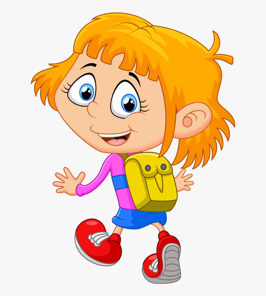 Free Parrot Clip Art Cartoon Parrot Clip Art Wimsey - School Girl Walking Cartoon, Transparent Clipart