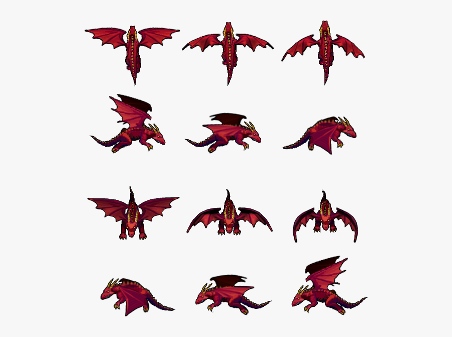 Flying Dragon Png - Flying Dragon Sprite Sheet , Free Transparent