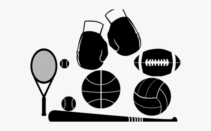 Sports Clipart Sports Equipment - Sports Logo Png Black And White, Transparent Clipart