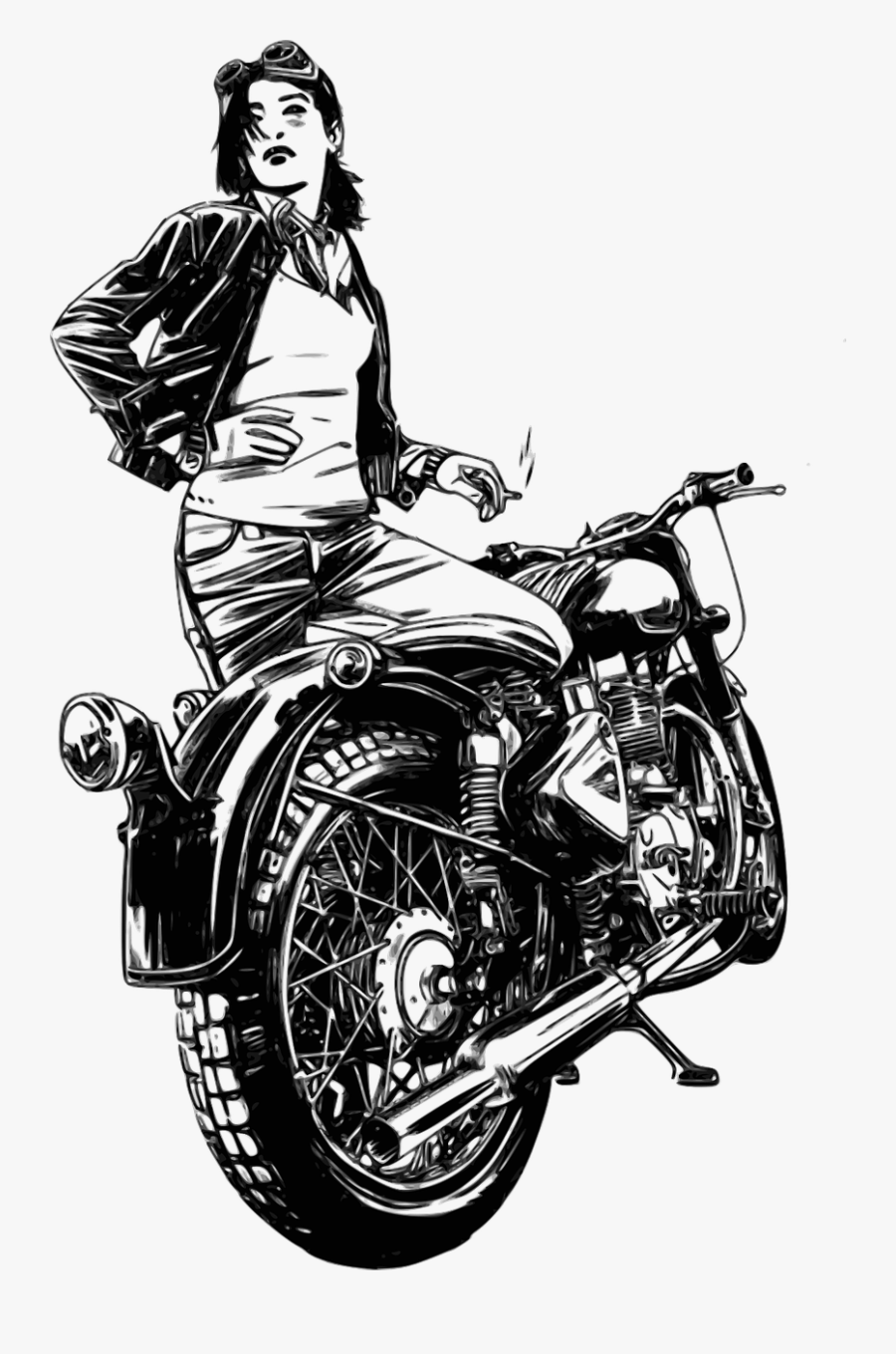 Transparent Motorbike Png - Woman On Motorcycle Clipart, Transparent Clipart