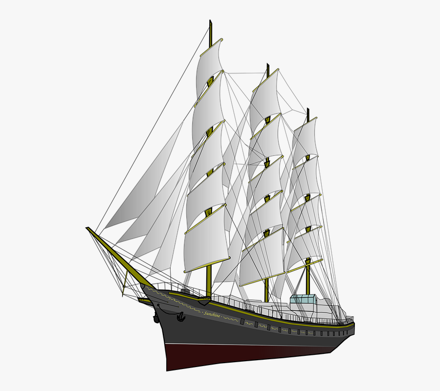 Frigate Ship Boat - Sailing Ship Transparent Png, Transparent Clipart