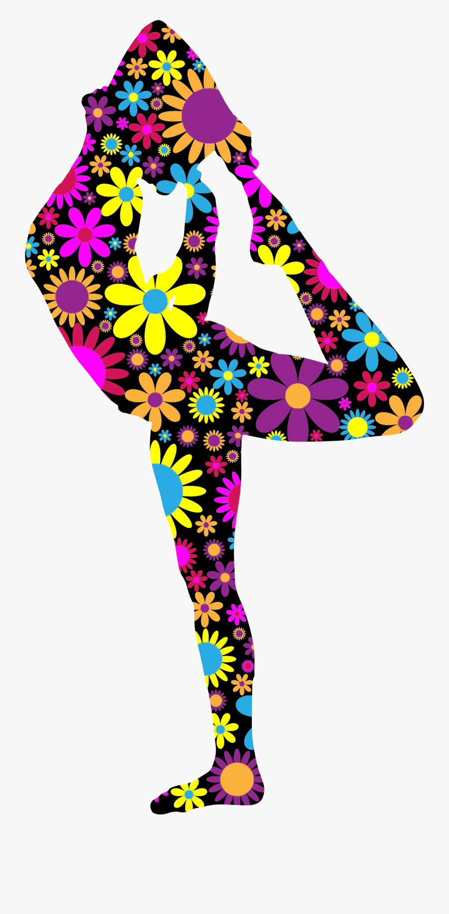 Clipart - Silhouette Yoga Word Art, Transparent Clipart