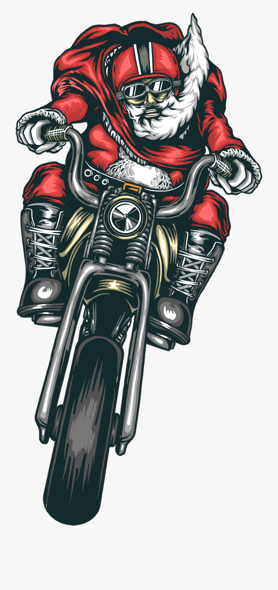 Motorcycle Santa Clip Arts - Motorcycle Christmas, Transparent Clipart
