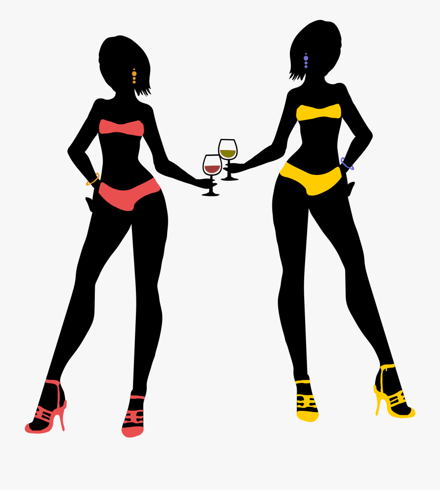 This Png File Is About Remix 308665 , Bikini , Drink - Lady Drinking Wine Cartoon Transparent, Transparent Clipart