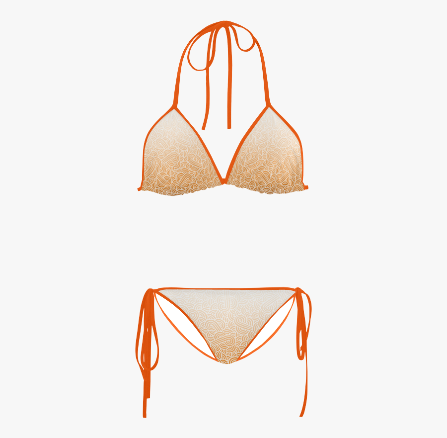 Ombre Orange And White Swirls Doodles Custom Bikini - Starry Night Van Gogh Bikini, Transparent Clipart