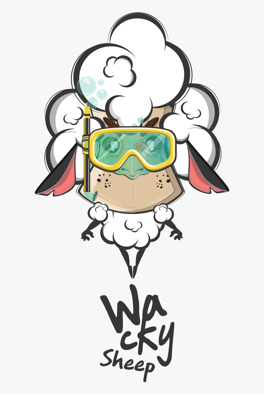Wacky Sheep Logo, Transparent Clipart