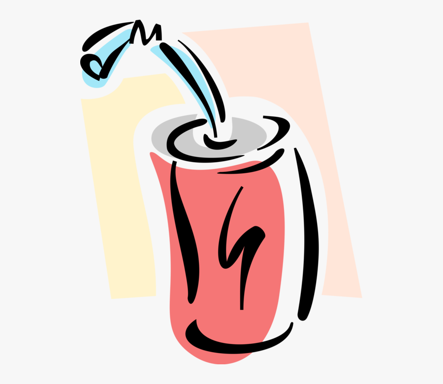 Vector Illustration Of Soda Pop Soft Drink Refreshment - Soda Can Clip Art, Transparent Clipart