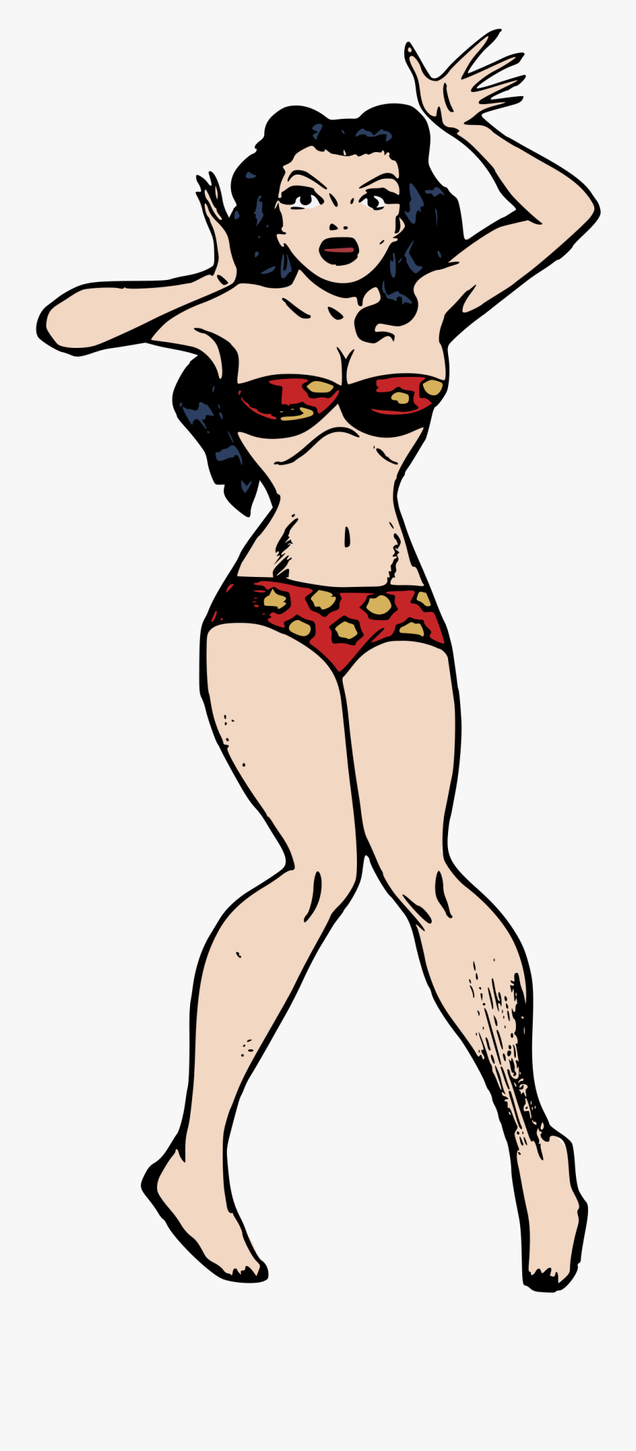Shocked Bikini Lady Clip Arts - Cartoon, Transparent Clipart