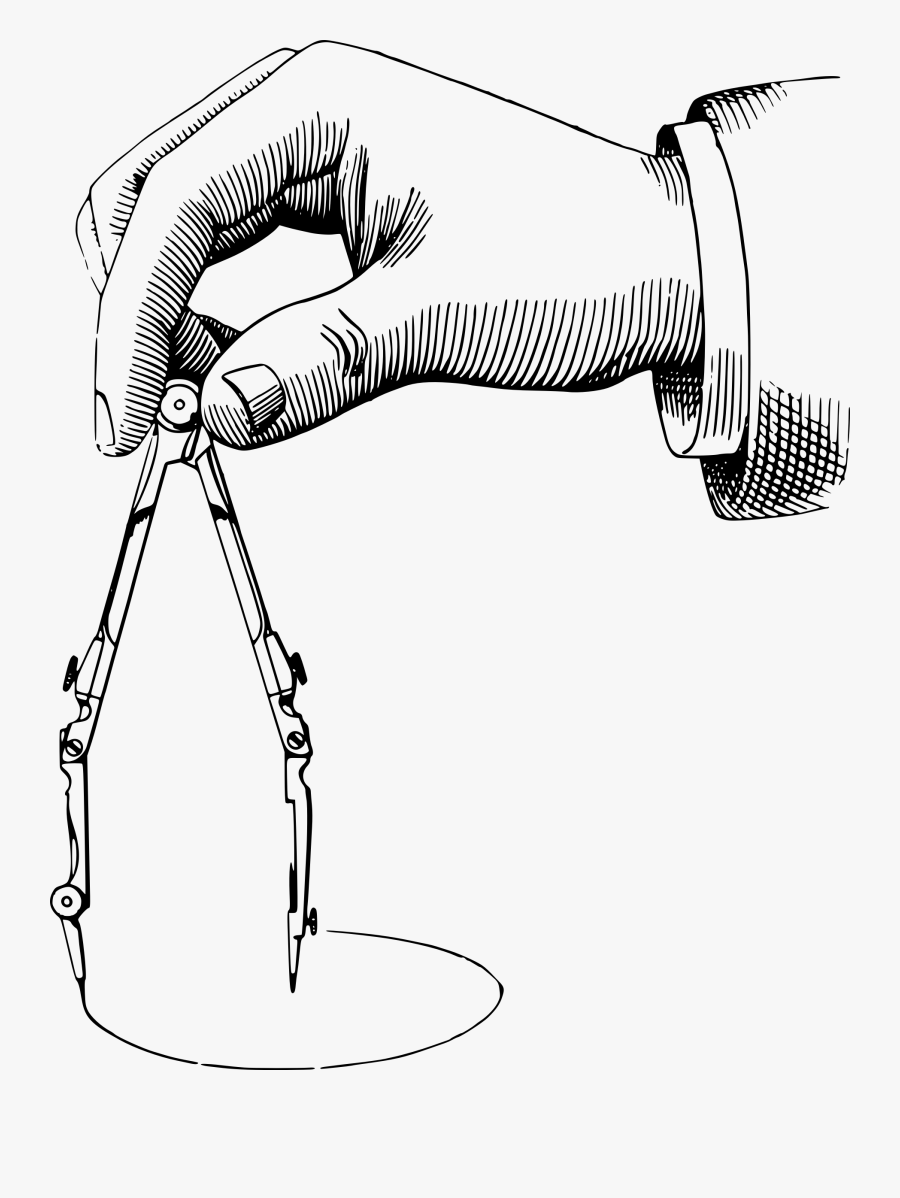 Hand With Drawing Compass Clip Arts - Png Images Transparent Drawing, Transparent Clipart