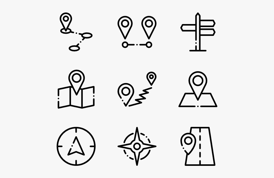 Location - Route Icon Svg, Transparent Clipart