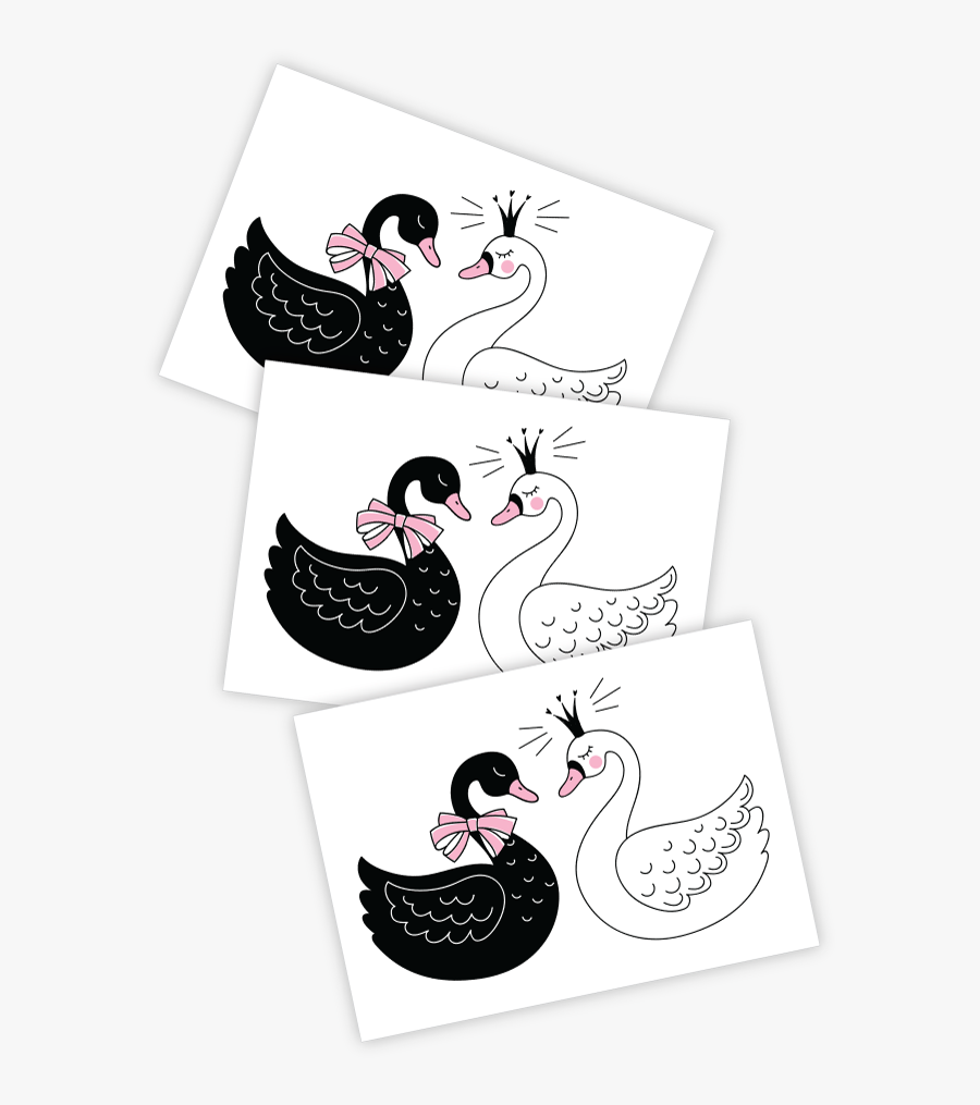Swans"
 Class= - Black And White Rubber Duck Tattoo, Transparent Clipart