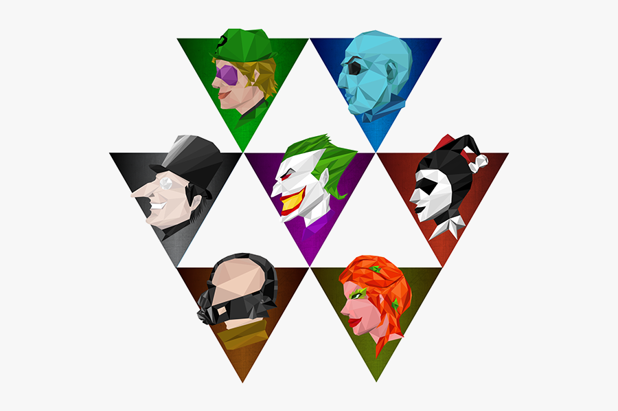 Batman Villains Icons, Transparent Clipart