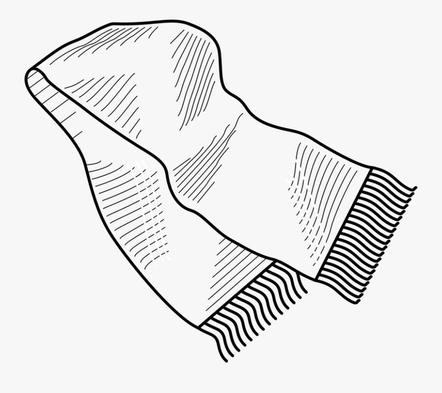 Clip Art Black And White Scarf Clipart For Our Users - Coloring Scarf, Transparent Clipart