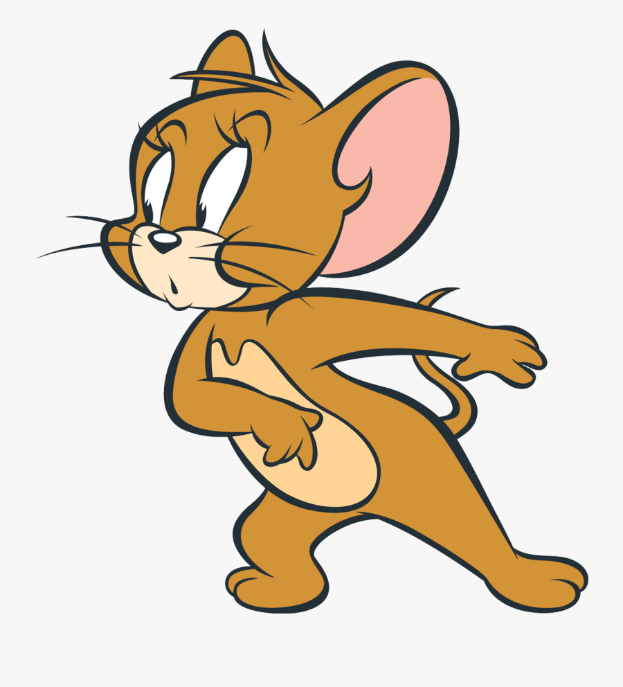 Cartoon,white,clip Art,line Figure,tail,fictional - Tom And Jerry Png, Transparent Clipart