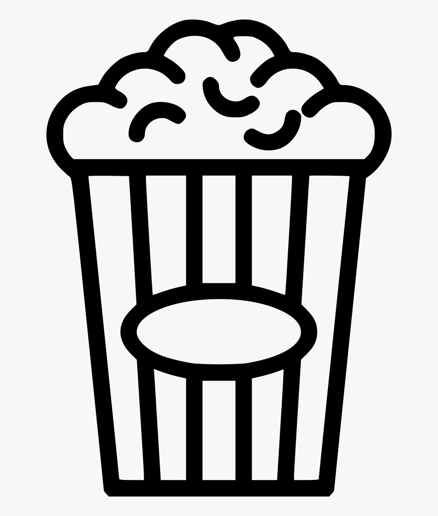 Pop Corn Snack Theater Cinema Movie - Popcorn Outline Clip Art, Transparent Clipart