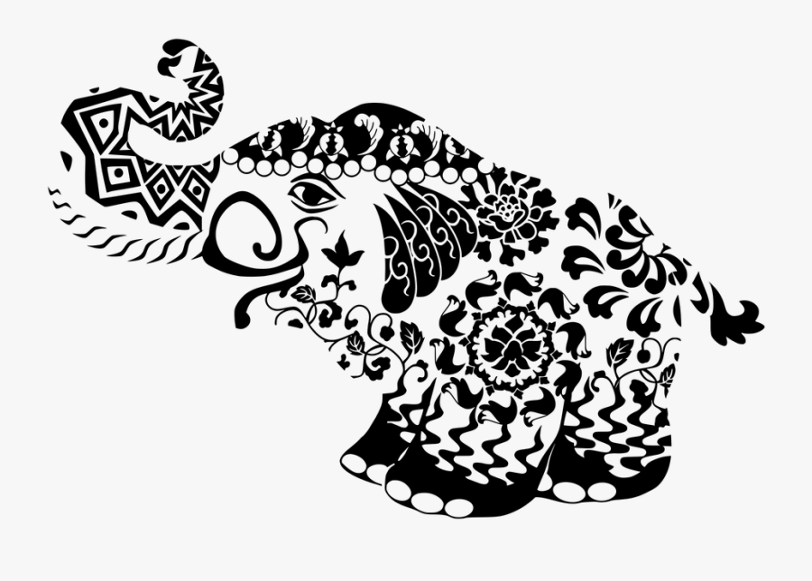 Elephant, Decoration, Design, Scrollwork - 大 象 图案, Transparent Clipart