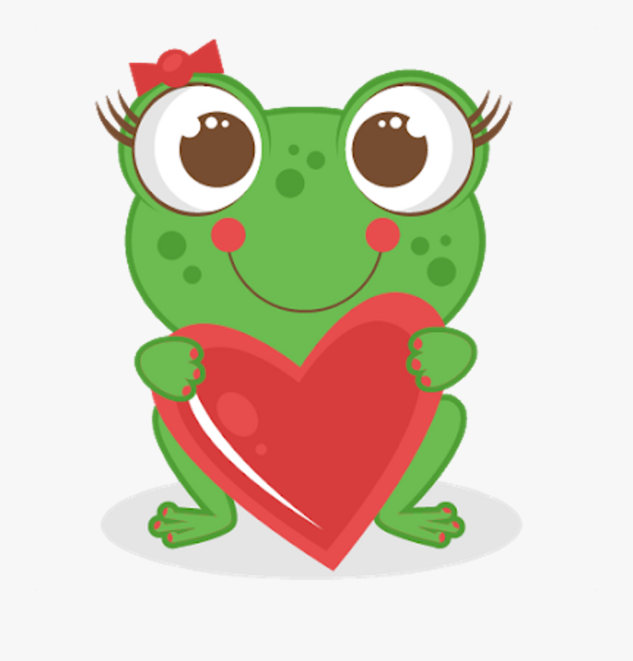 Clip Art Ftestickers Cute Animal Heart - Cute Girl Frog Cartoon, Transparent Clipart