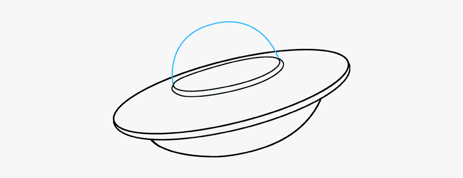 How To Draw Ufo - Line Art, Transparent Clipart