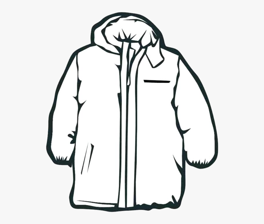 Coat Winter Black And White Transparent Png - Jacket Black And White Clip Art, Transparent Clipart