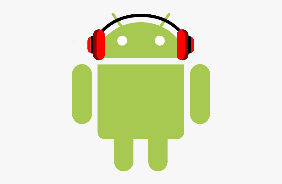 Android Logo With Headphones, Transparent Clipart