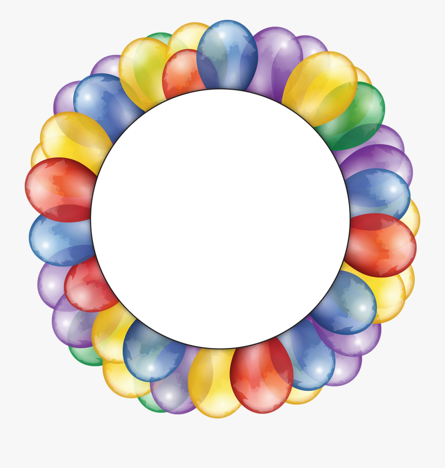 Balloons Circle Frame Copy Space Png Image, Transparent Clipart