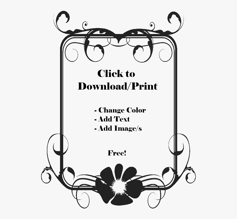 Flower Page Border - Page Borders Black And White, Transparent Clipart