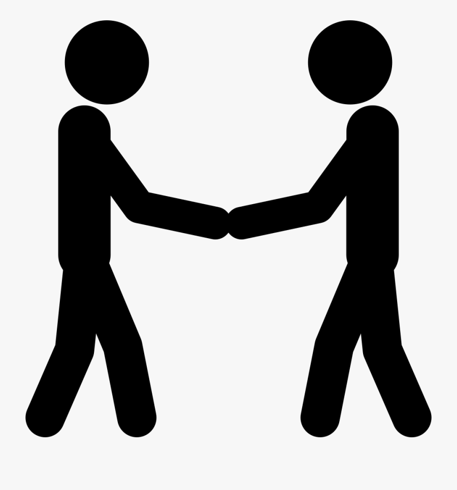 Transparent Stick Man Png - Two Stick Figures Shaking Hands, Transparent Clipart