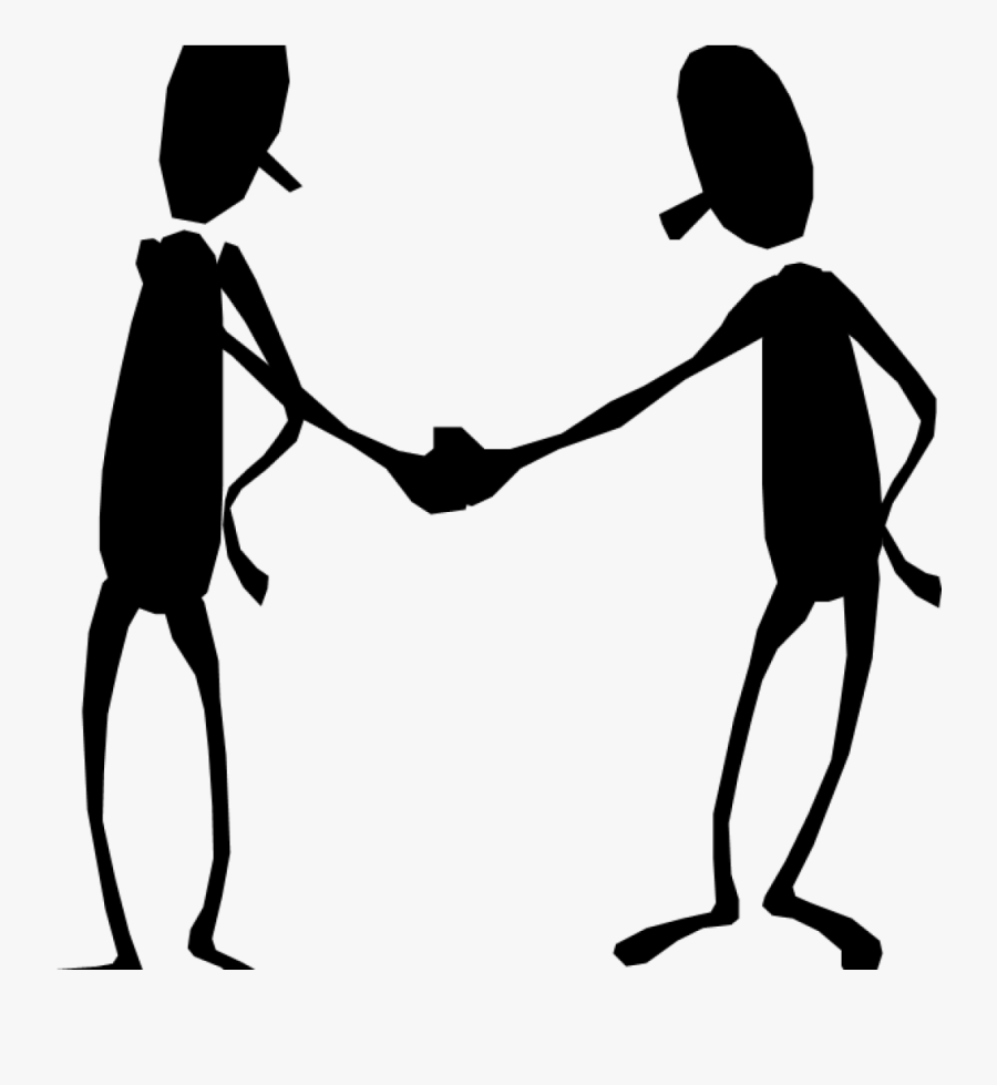 Transparent Shake Clipart Black And White - Meeting New People Cartoon, Transparent Clipart