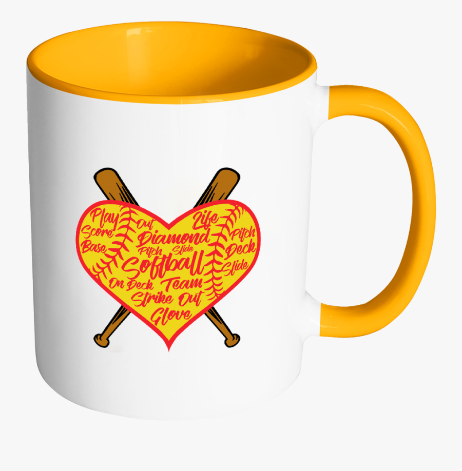 Heart Softball Png Picture Freeuse Download - Mug, Transparent Clipart