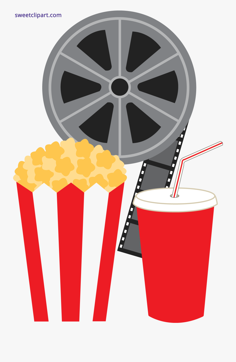 Popcorn Soda And Movie Clipart Transparent Png - Movie Reel Clipart, Transparent Clipart