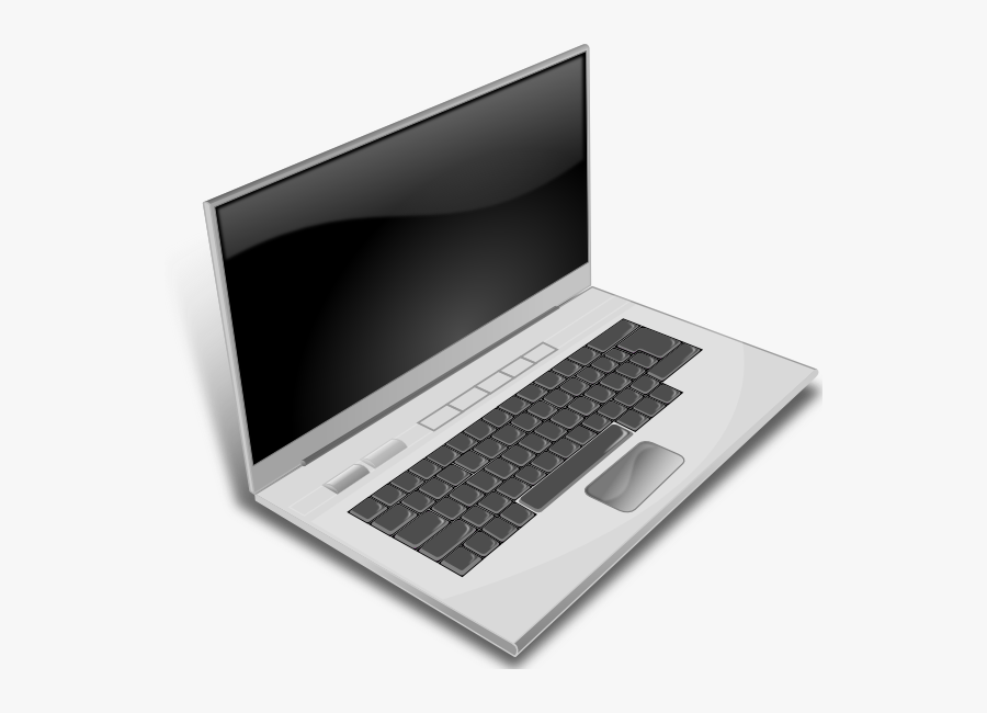 Minduka A Gray Laptop Clip Art At Clker - Computer With Clear Background, Transparent Clipart