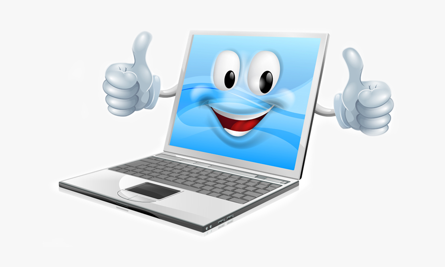 Clip Art Smiley Face With Svg - Computer With Smiley Face, Transparent Clipart