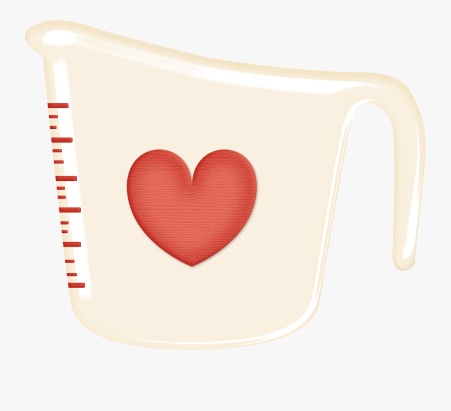 Kitchen Clipart, Measuring Cups, Ginger Bread, Christmas - Heart, Transparent Clipart
