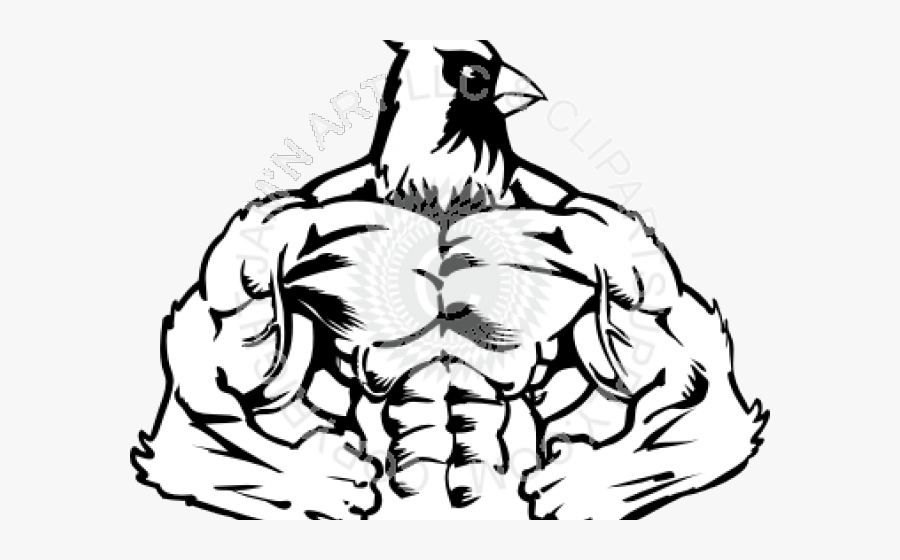 Bird Clipart Muscular - Cardinal Black And White Logo, Transparent Clipart