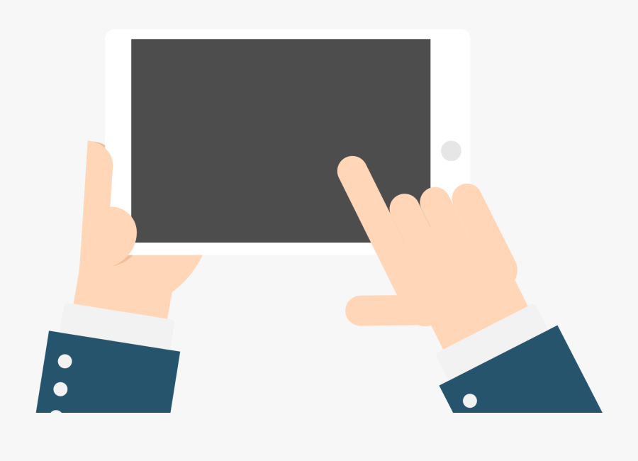 Filehand Gesture - Hands Holding Tablet Vector, Transparent Clipart