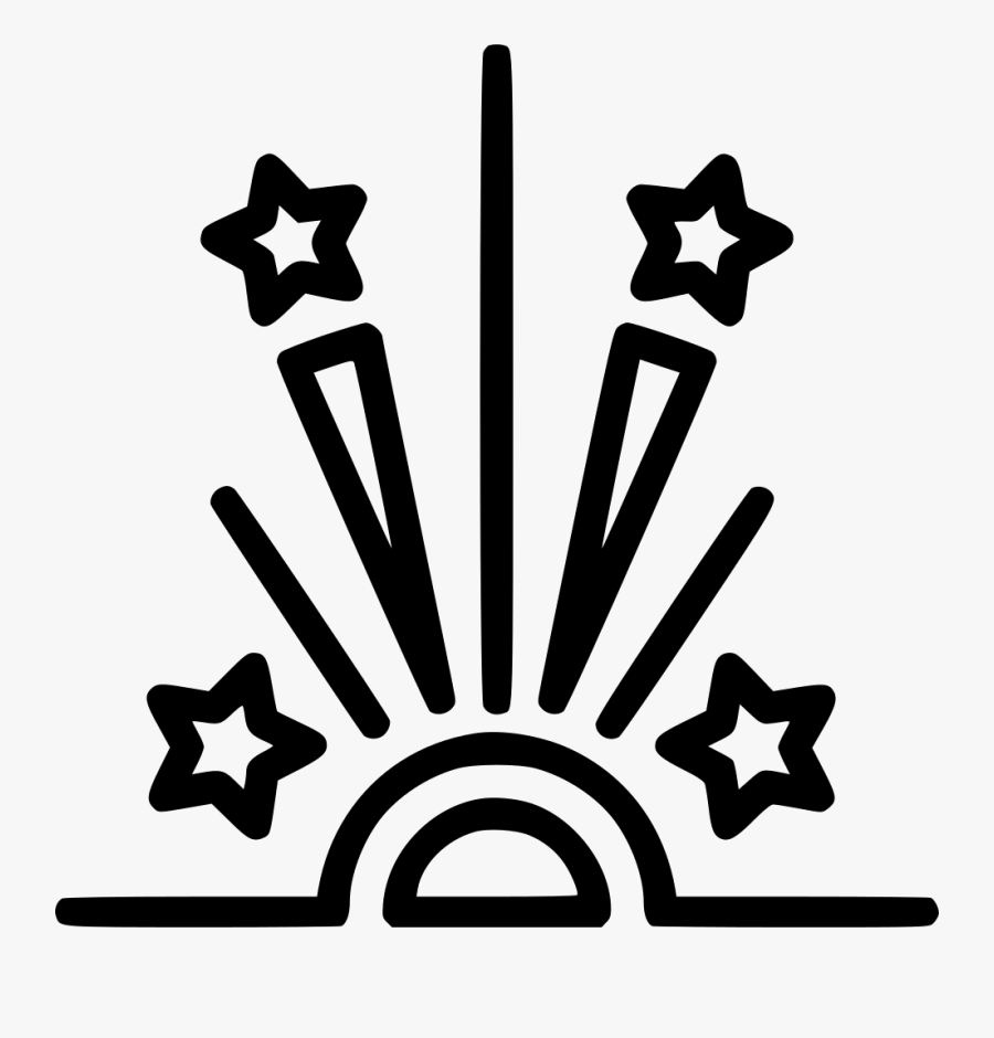 Fireworks Star Celebration Party Newyears - Icon, Transparent Clipart