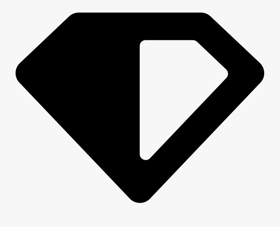 Diamond Shape Symbol With Black And White Half Parts - Half Black Half White Diamond, Transparent Clipart