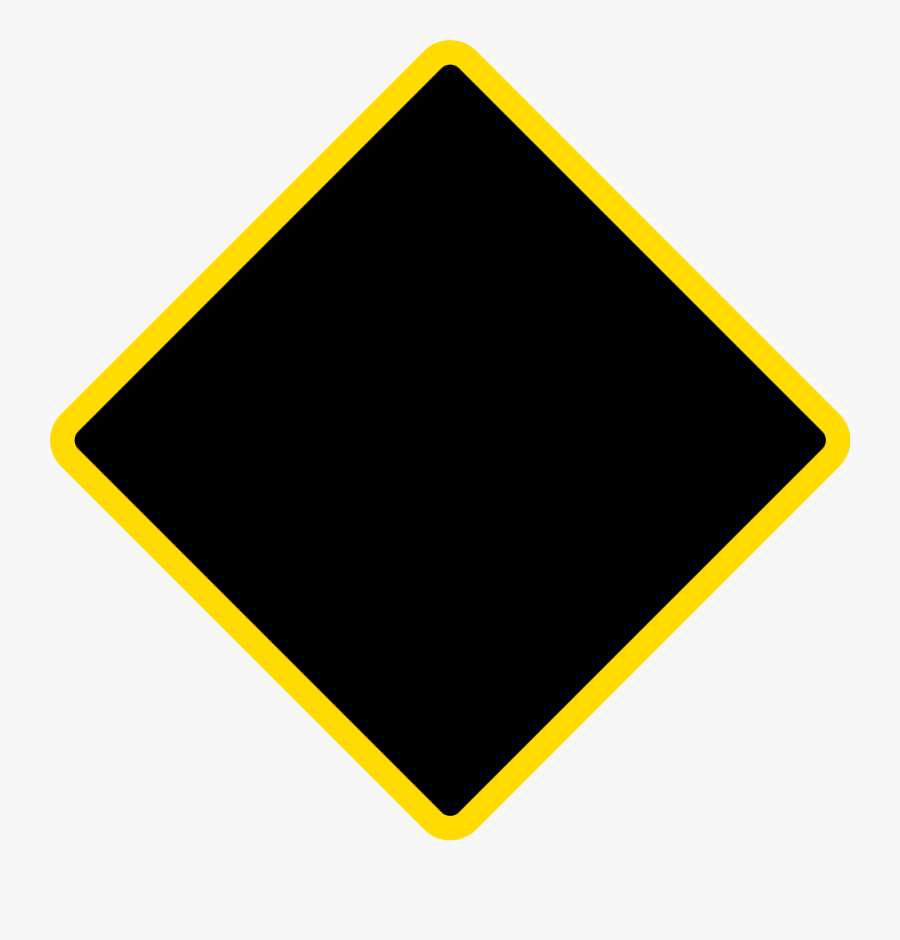 Transparent Diamond Shape Png - Yellow And Black Diamond Sign, Transparent Clipart