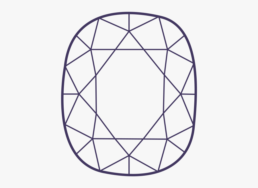 Cushion Diamond Shape Outline, Transparent Clipart