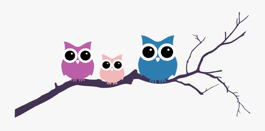Transparent Owl Clip Art - Owl On Branch Cartoon, Transparent Clipart