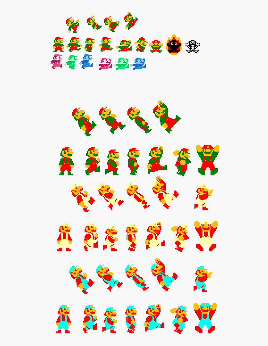 Sprite Sheet Mario Animation, Transparent Clipart